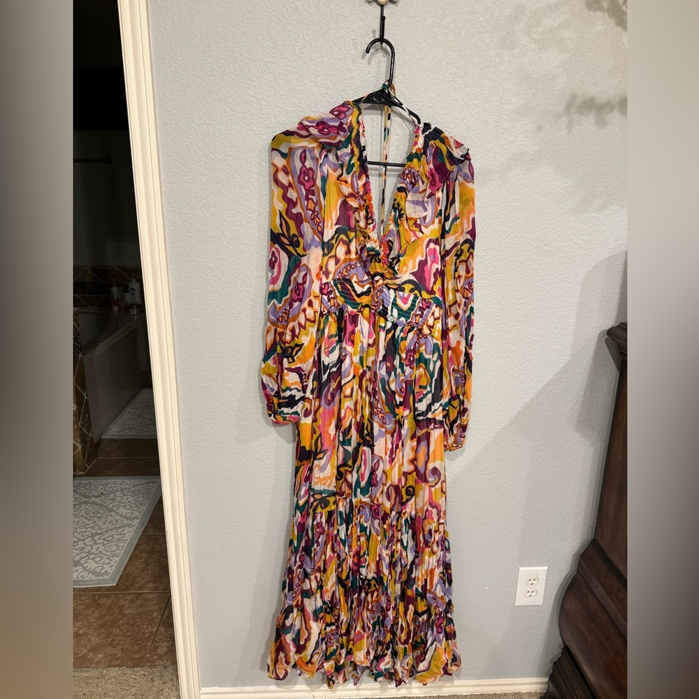 Anthropologie Multicolor Floral Midi Dress - Picture 5 of 10